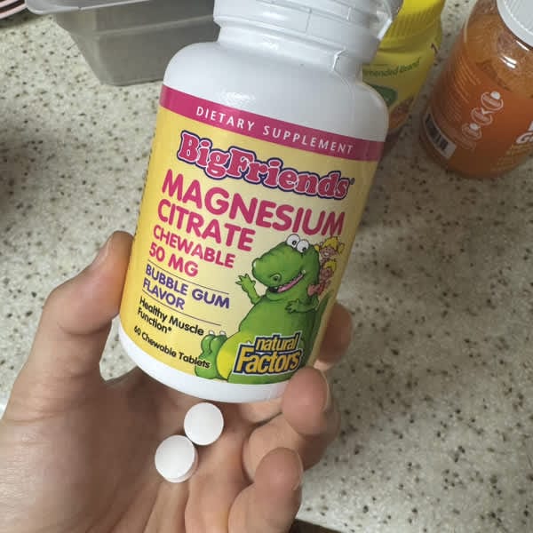 natural factors big friends magnesium citrate bubble gum 50 mg 60 chewable tablets 2