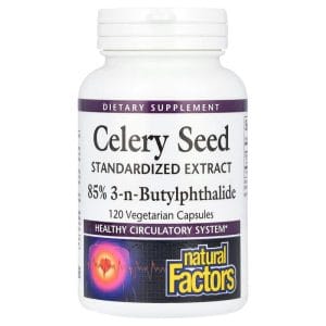 Celery Seed Standardized Extract, 120 Vegetarian Capsules của Natural Factors