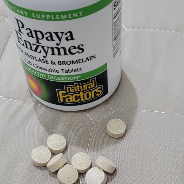 natural factors papaya enzymes with amylase bromelain 120 chewable tablets 2