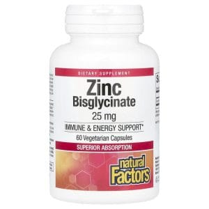Zinc Bisglycinate 25 mg, 60 Vegetarian Capsules của Natural Factors
