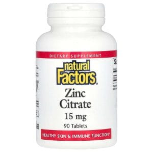 Zinc Citrate 15 mg, 90 Tablets của Natural Factors