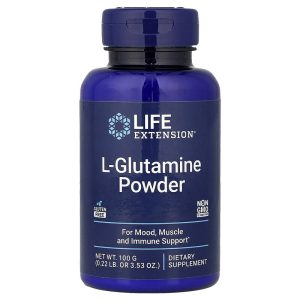 L-Glutamine (dạng bột), 1g (1000mg) mỗi 1/2 thìa cà phê của Life Extension