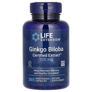 Ginkgo Biloba Certified Extract, 120 Mg, 120 Veg Capsules của Life Extension
