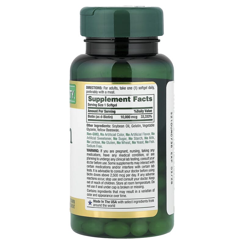 Biotin 10,000 mcg, 120 Rapid Release Softgels của Nature's Bounty 2 Biotin 10,000 mcg, 120 Rapid Release Softgels của Nature's Bounty