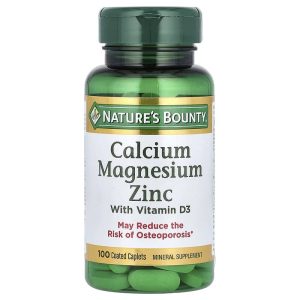 Nature's Bounty Calcium, Magnesium, Zinc with Vitamin D3, 100 Coated Caplets