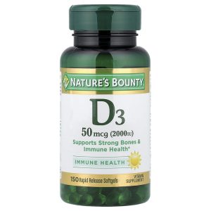 Vitamin D3 50 mcg (2,000 IU), 150 Viên Nang Mềm Giải Phóng Nhanh của Nature's Bounty