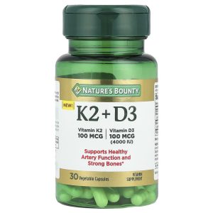 Vitamin K2 + D3, 30 Viên Nang Thực Vật của Nature's Bounty