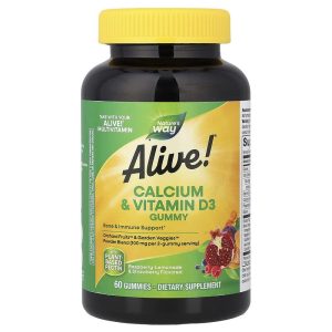 Alive! Calcium + Vitamin D3 Gummies, 60 Kẹo Dẻo của Nature's Way