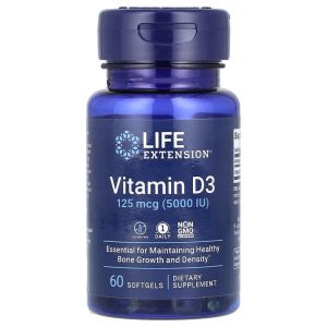 Vitamin D3 125 mcg (5000 IU), 60 Softgels của Life Extension