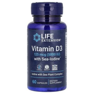 Vitamin D3 with Sea-Iodine, 60 Vegetarian Capsules của Life Extension