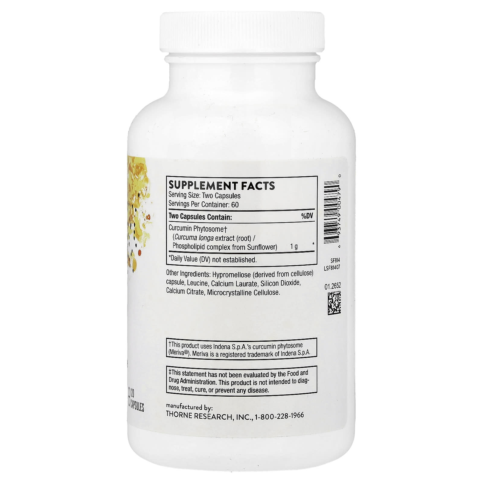 Curcumin Phytosome (Meriva®) 500 mg, 120 Viên của Thorne 2 Curcumin Phytosome (Meriva®) 500 mg, 120 Viên của Thorne